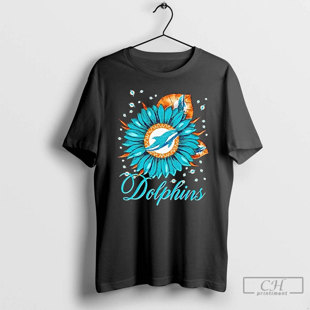 Premium Sunflower X Miami Dolphins Football Logo T-Shirts, Hoodie, Sweatshirt | PopFlextees.com