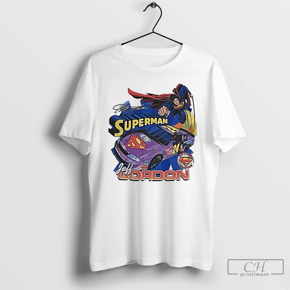 Premium Superman X Jeff Gordon Nascar 90s Racing Signature Vintage T-Shirts, Hoodie, Sweatshirt | PopFlextees.com