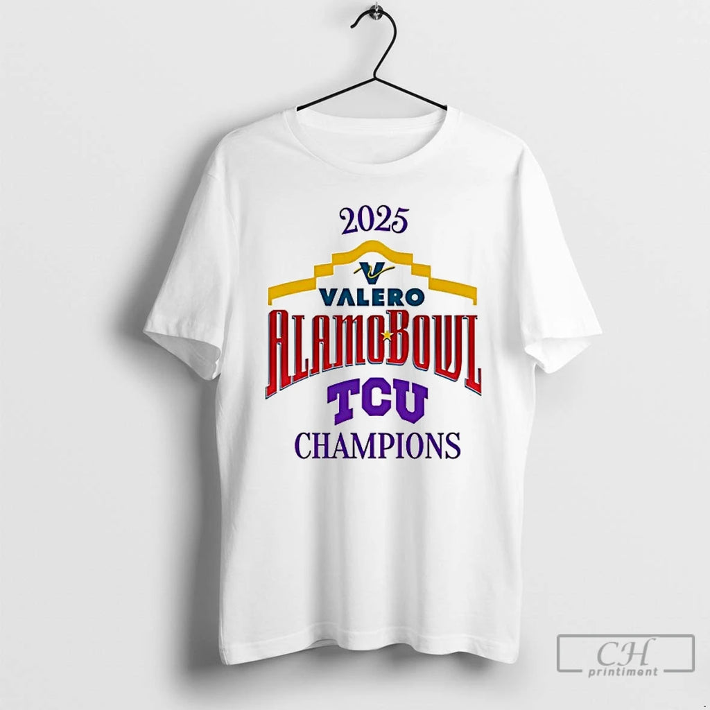 Premium Tcu Horned Frogs 2025 Alamo Bowl Champions Logo T-Shirts, Hoodie, Sweatshirt | PopFlextees.com