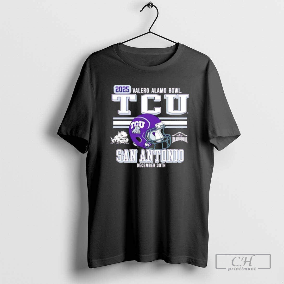 Premium Tcu San Antonio 2025 Alamo Bowl Bound Helmet Shirt Sweater Hoodie, Sweatshirt | PopFlextees.com