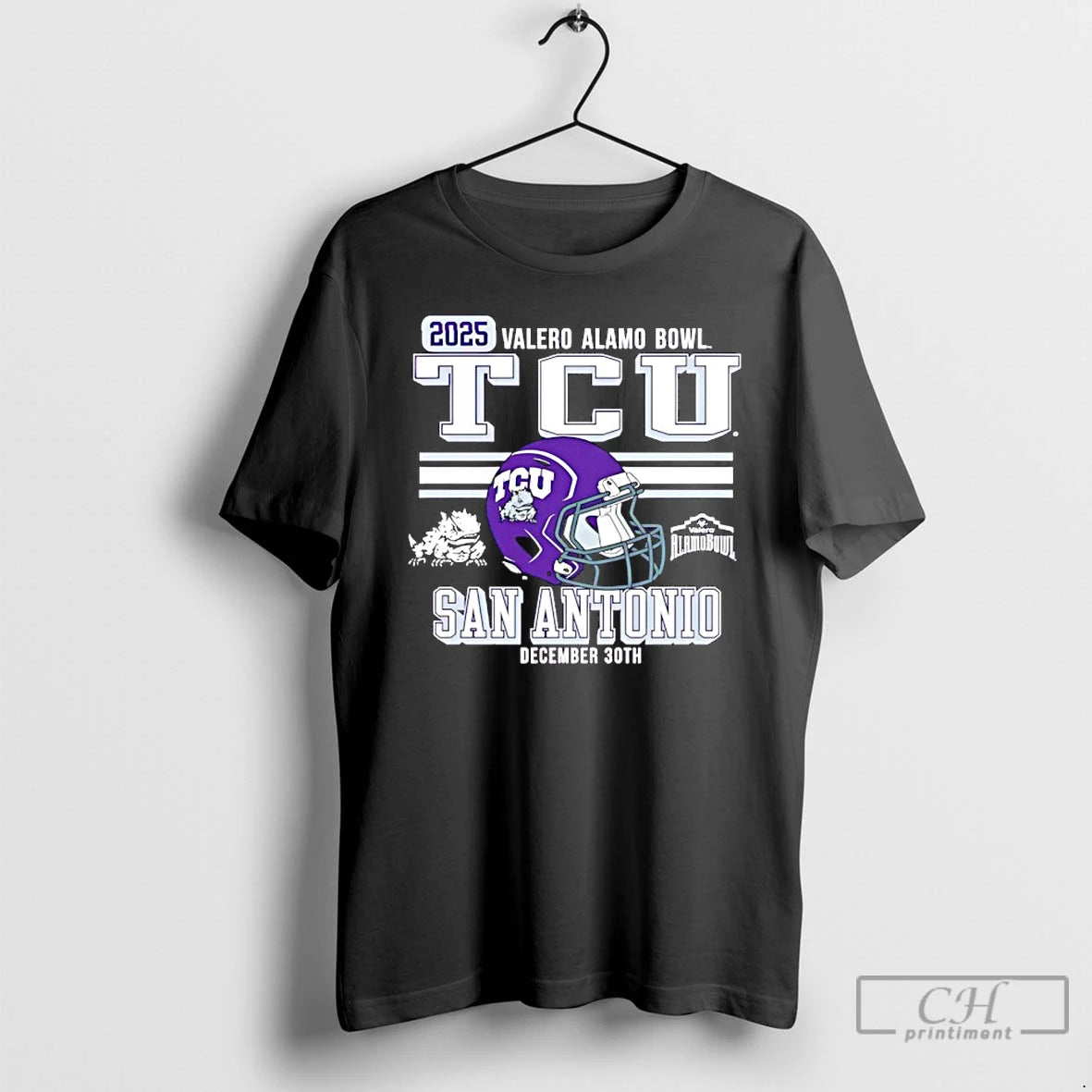 Premium Tcu San Antonio 2025 Alamo Bowl Bound Helmet T-Shirts, Hoodie, Sweatshirt | PopFlextees.com