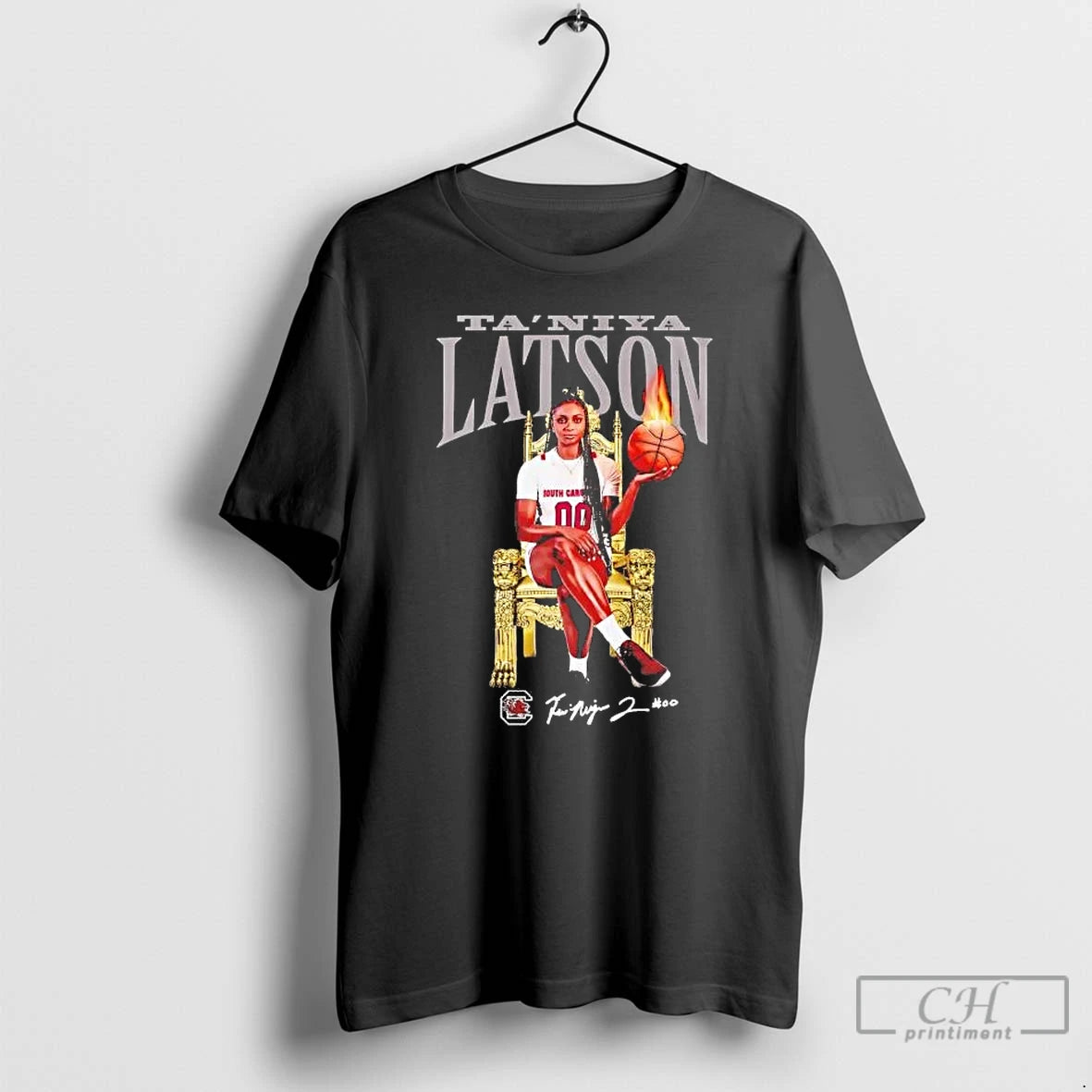 Premium Taniya Latson The King Basketball Fire Signature Tee Hoodie, Sweatshirt | PopFlextees.com