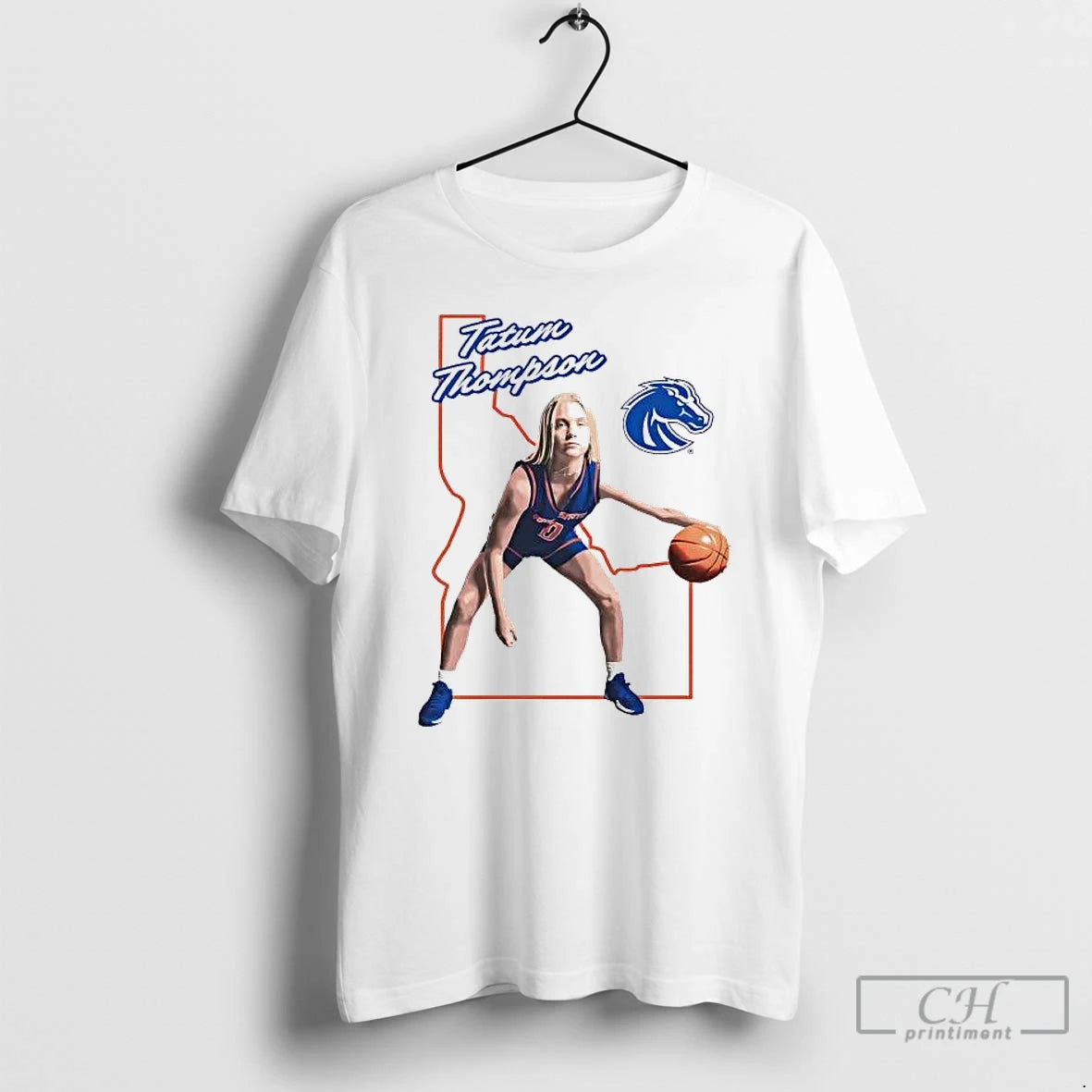 Premium Tatum Thompson Illustrated Hometown Boise State Basketball T-Shirts, Hoodie, Sweatshirt | PopFlextees.com