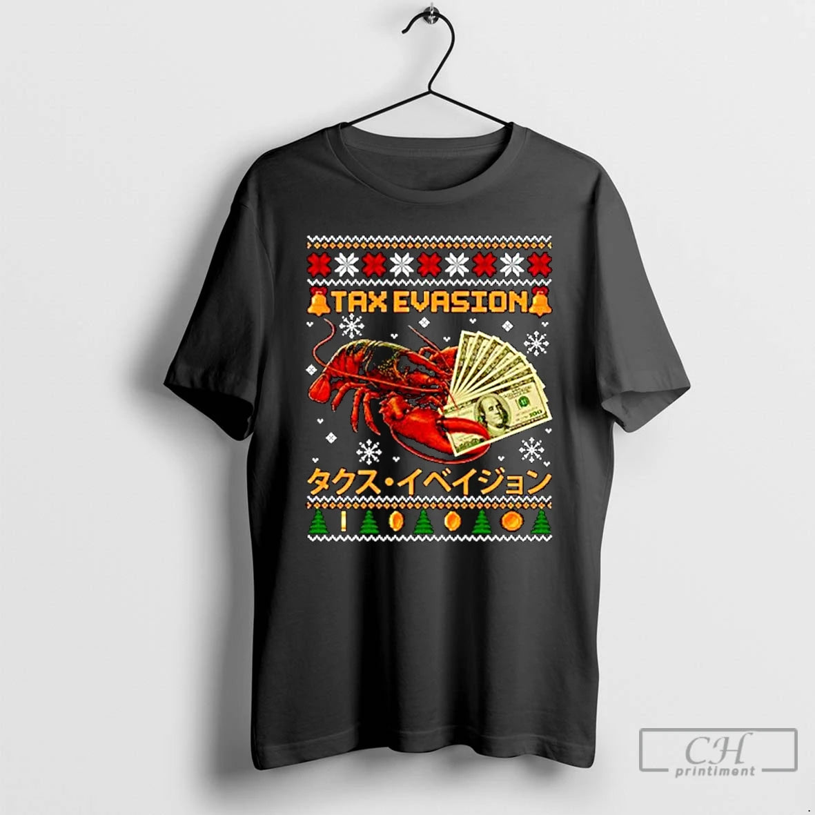Premium Tax Evasion Lobster Ugly Christmas Ornaments T-Shirts, Hoodie, Sweatshirt | PopFlextees.com