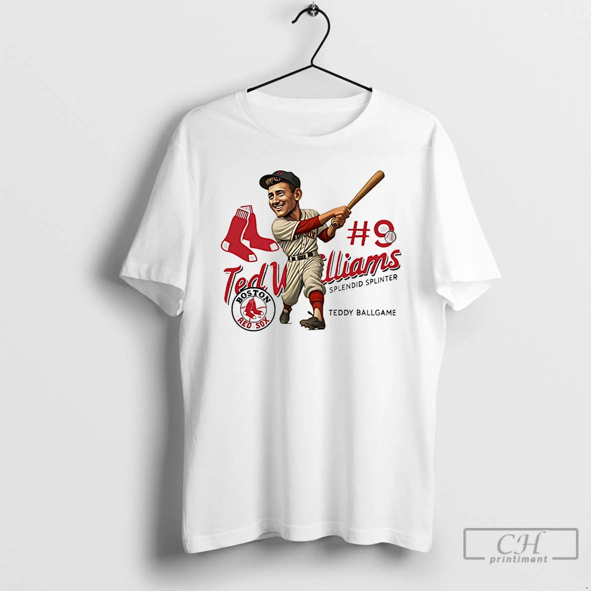Premium Ted Williams Boston Redsox Legend Caricature T-Shirts, Hoodie, Sweatshirt | PopFlextees.com