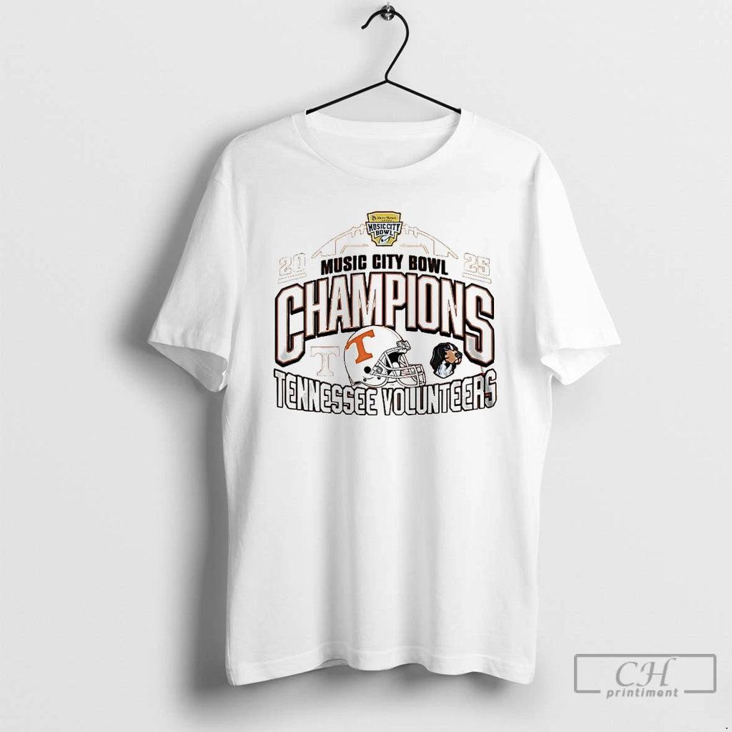 Premium Tennessee Volunteers 2025 Music City Bowl Champions Helmet T-Shirts, Hoodie, Sweatshirt | PopFlextees.com