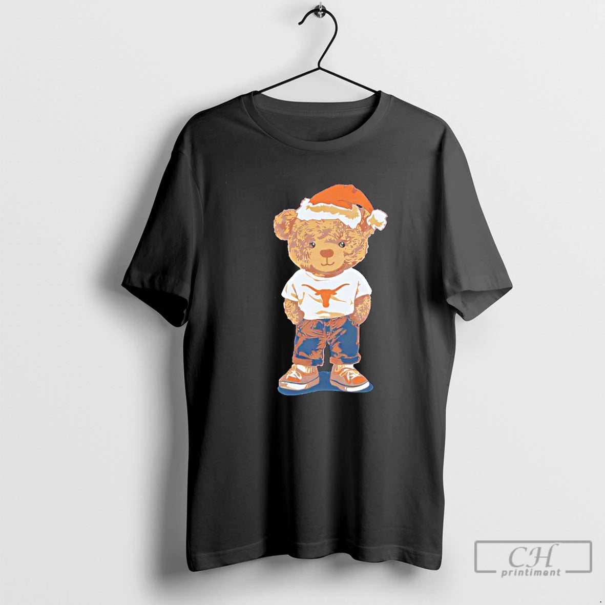 Premium Texas Longhorns Santa Hat Bear T-Shirts, Hoodie, Sweatshirt | PopFlextees.com