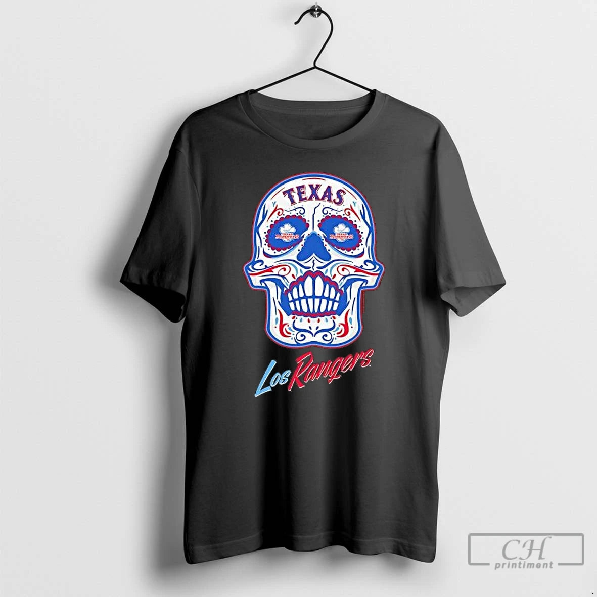 Premium Texas Rangers Sugar Skull Los Rangers T-Shirts, Hoodie, Sweatshirt | PopFlextees.com