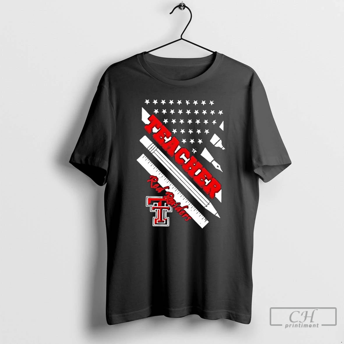 Premium Texas Tech Red Raiders X Teacher American Flag T-Shirts, Hoodie, Sweatshirt | PopFlextees.com