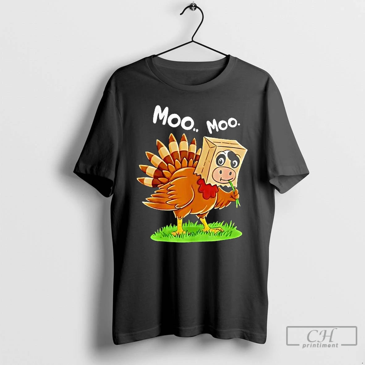 Premium Thanksgiving Funny Turkey Cow Mask Moo Moo T-Shirts, Hoodie, Sweatshirt | PopFlextees.com