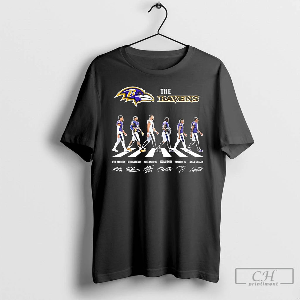 Premium The Baltimore Ravens X Abbey Road Several Players Signature T-Shirts, Hoodie, Sweatshirt | PopFlextees.com