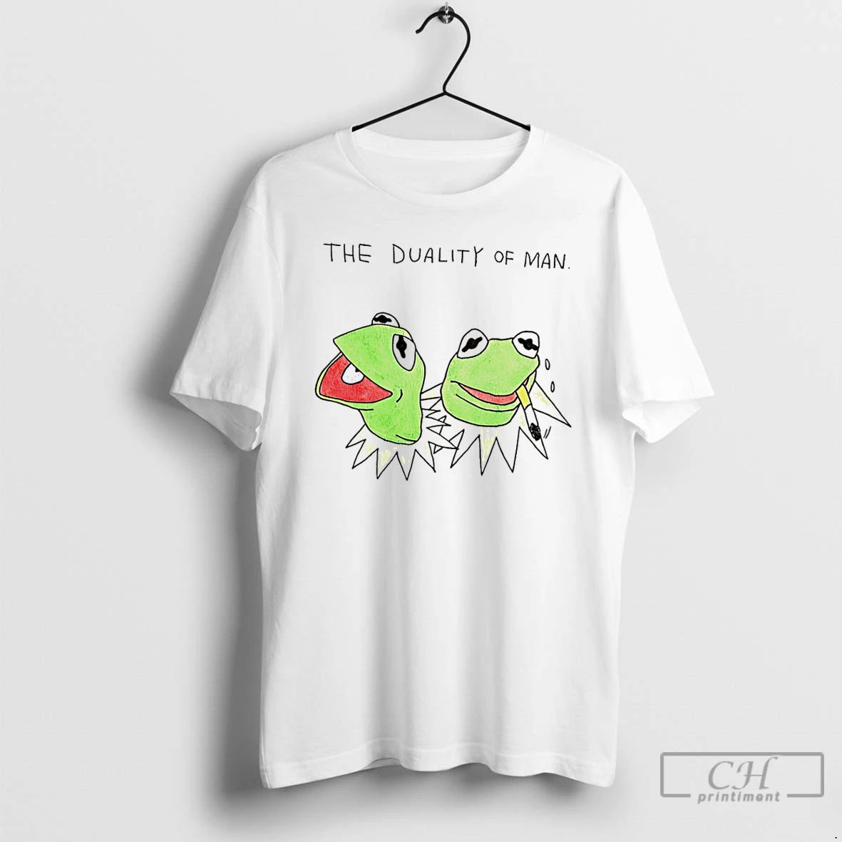 Premium The Duality Of Man Paint Frog T-Shirts, Hoodie, Sweatshirt | PopFlextees.com