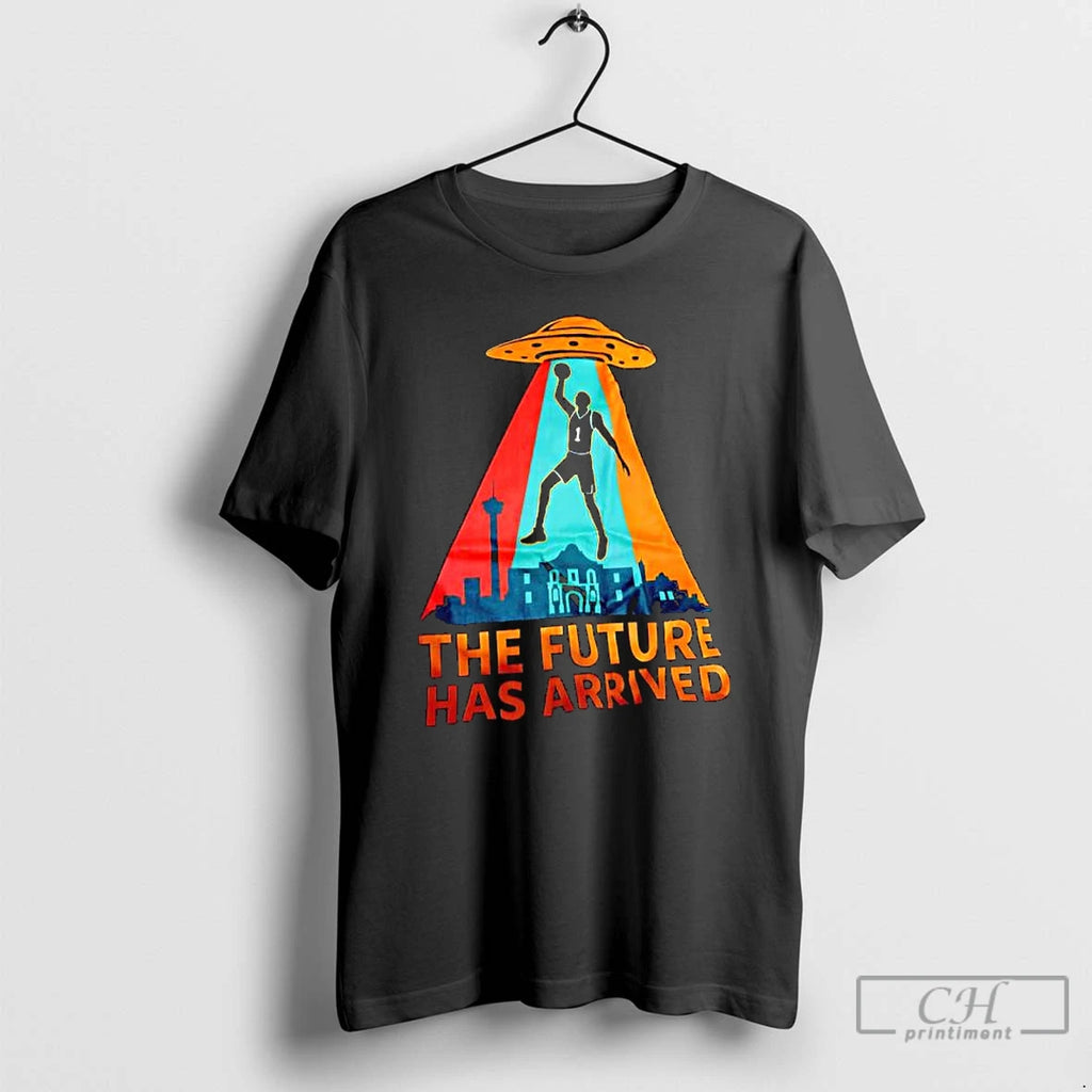 Premium The Future Has Arrived Ufo Over The San Antonio Skyline Graphic T Shirts Sweater Hoodie, Sweatshirt | PopFlextees.com