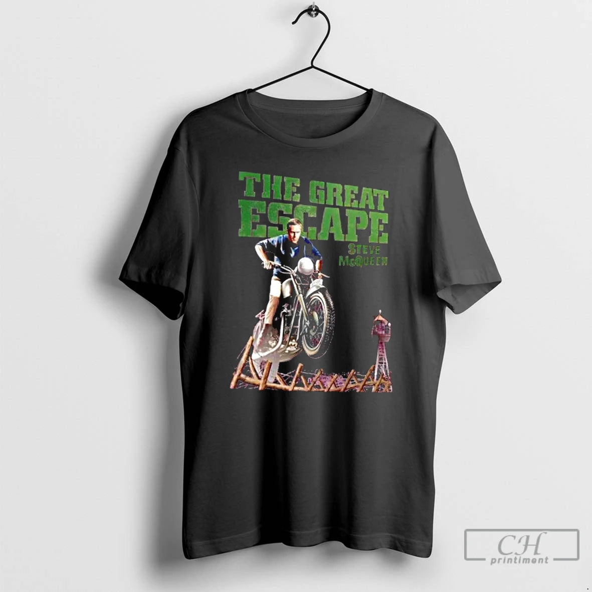 Premium The Great Escape Steve Mcqueen Motorcycle T-Shirts, Hoodie, Sweatshirt | PopFlextees.com