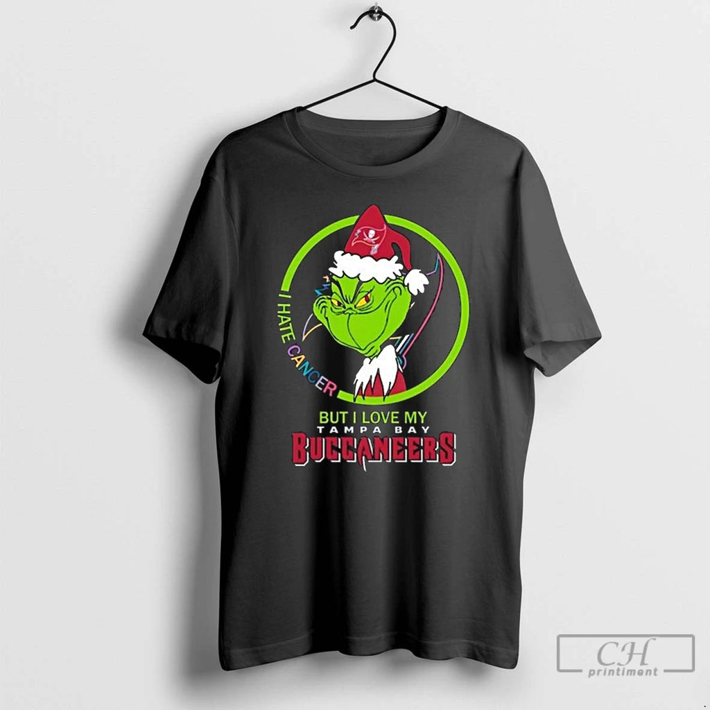 Premium The Grinch I Hate Cancer But I Love My Tampa Bay Buccaneers 2025 T-Shirts, Hoodie, Sweatshirt | PopFlextees.com
