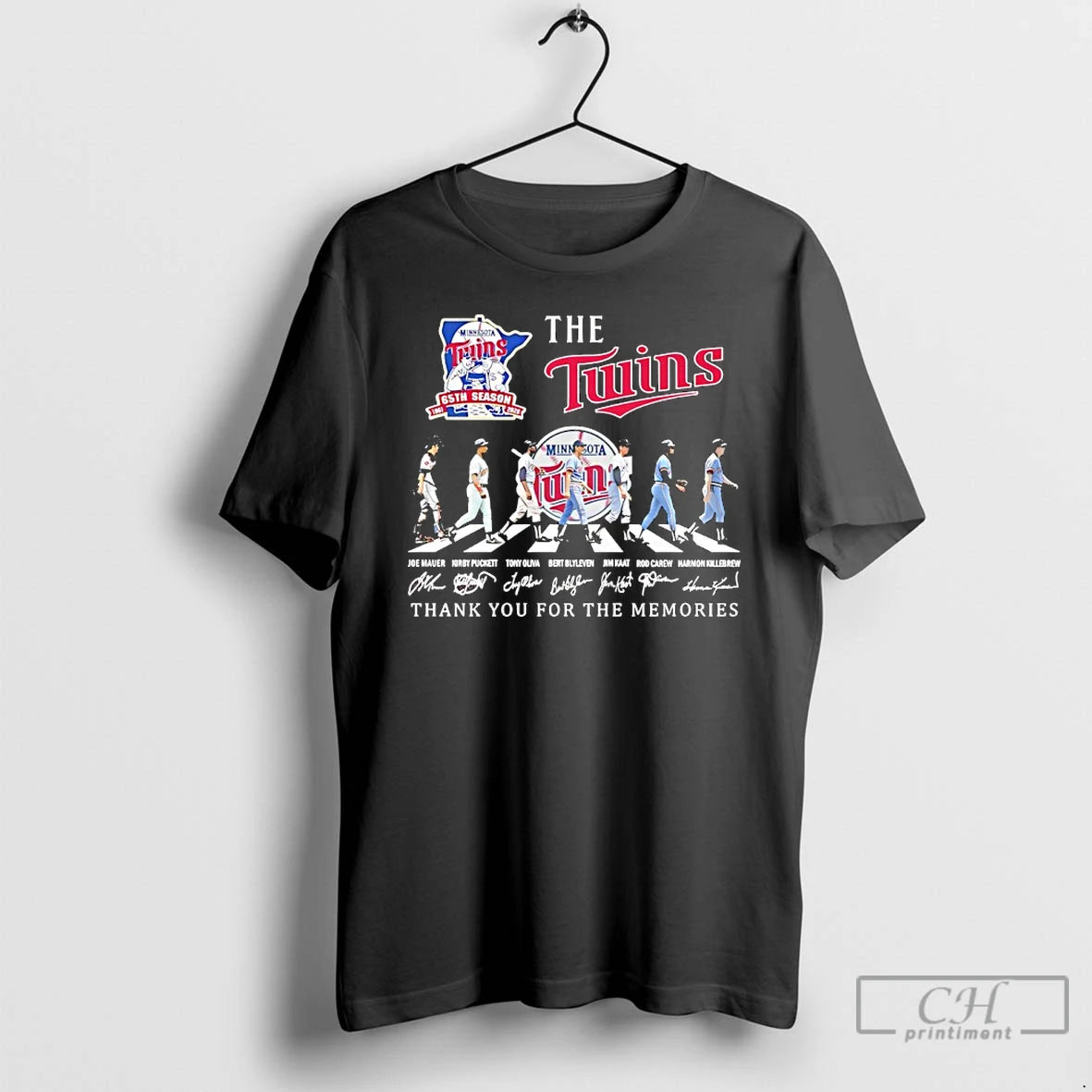Premium The Minnesota Twins Players Walking Abbey Road 65th Seasons Thank You For The Memories T-Shirts, Hoodie, Sweatshirt