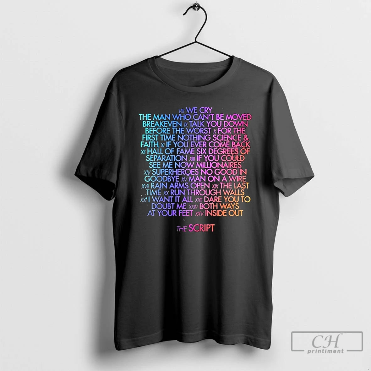 Premium The Script Store Merch The Script Tracklisting T-Shirts, Hoodie, Sweatshirt | PopFlextees.com