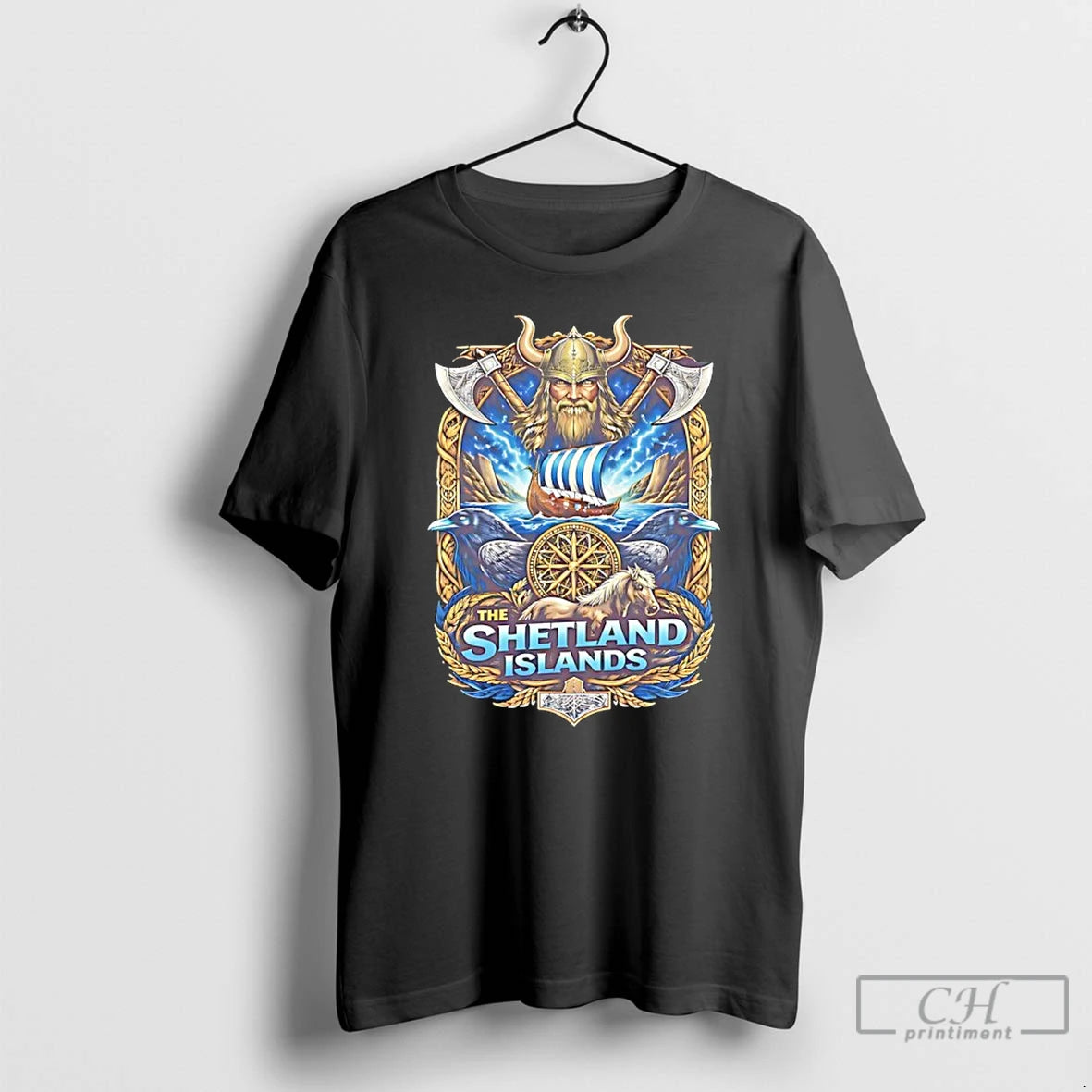 Premium The Shetland Islands Viking Art T-Shirts, Hoodie, Sweatshirt | PopFlextees.com