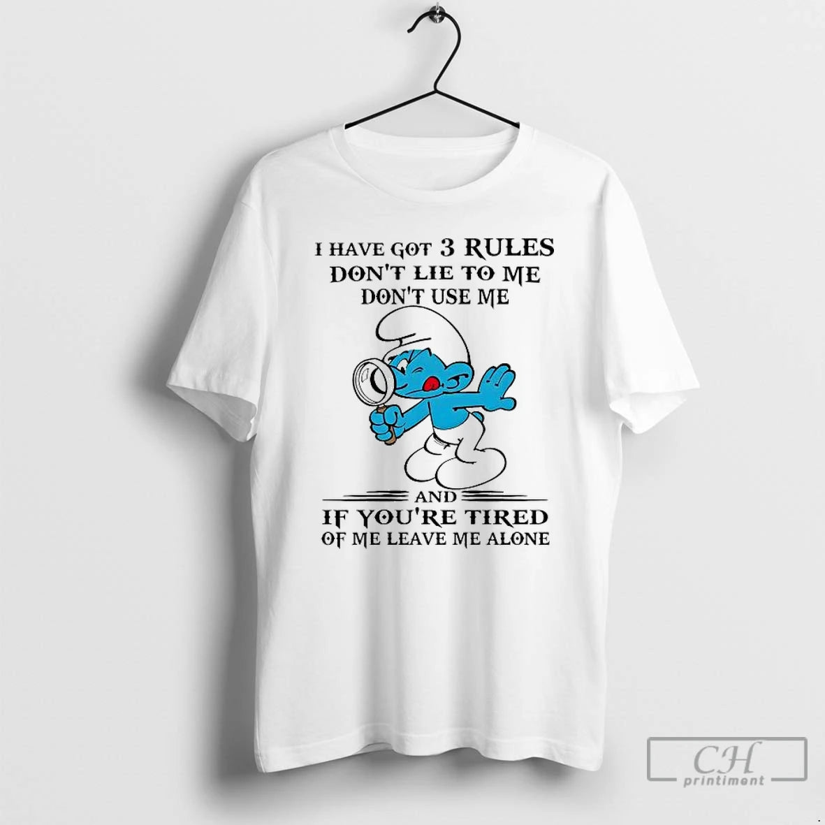 Premium The Smurfs I Have Got 3 Rules Dont Lie To Me T Shirts Sweater Hoodie, Sweatshirt | PopFlextees.com