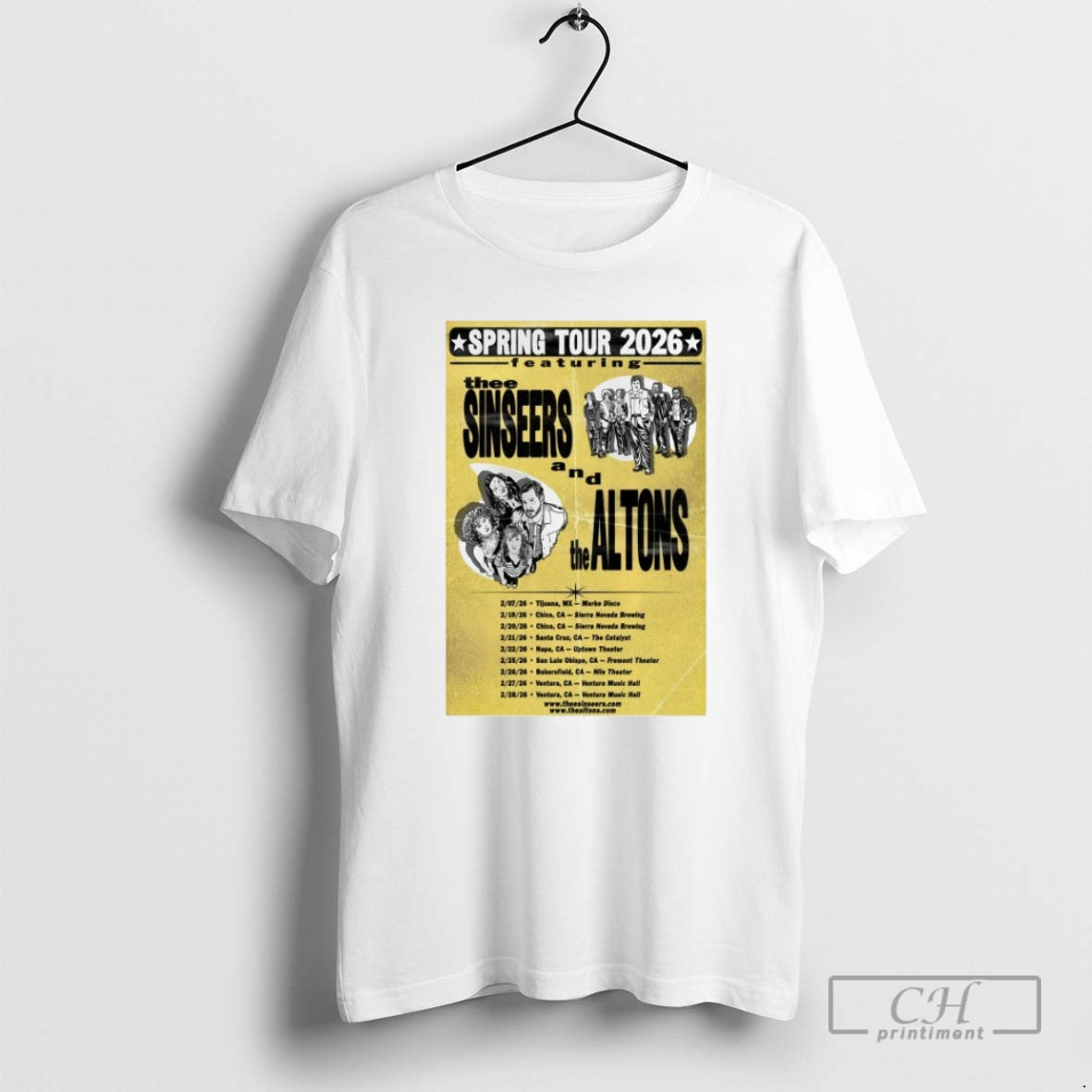 Premium Thee Sinseers And The Altons Spring 2026 Tour Dates Shirt Sweater Hoodie, Sweatshirt | PopFlextees.com
