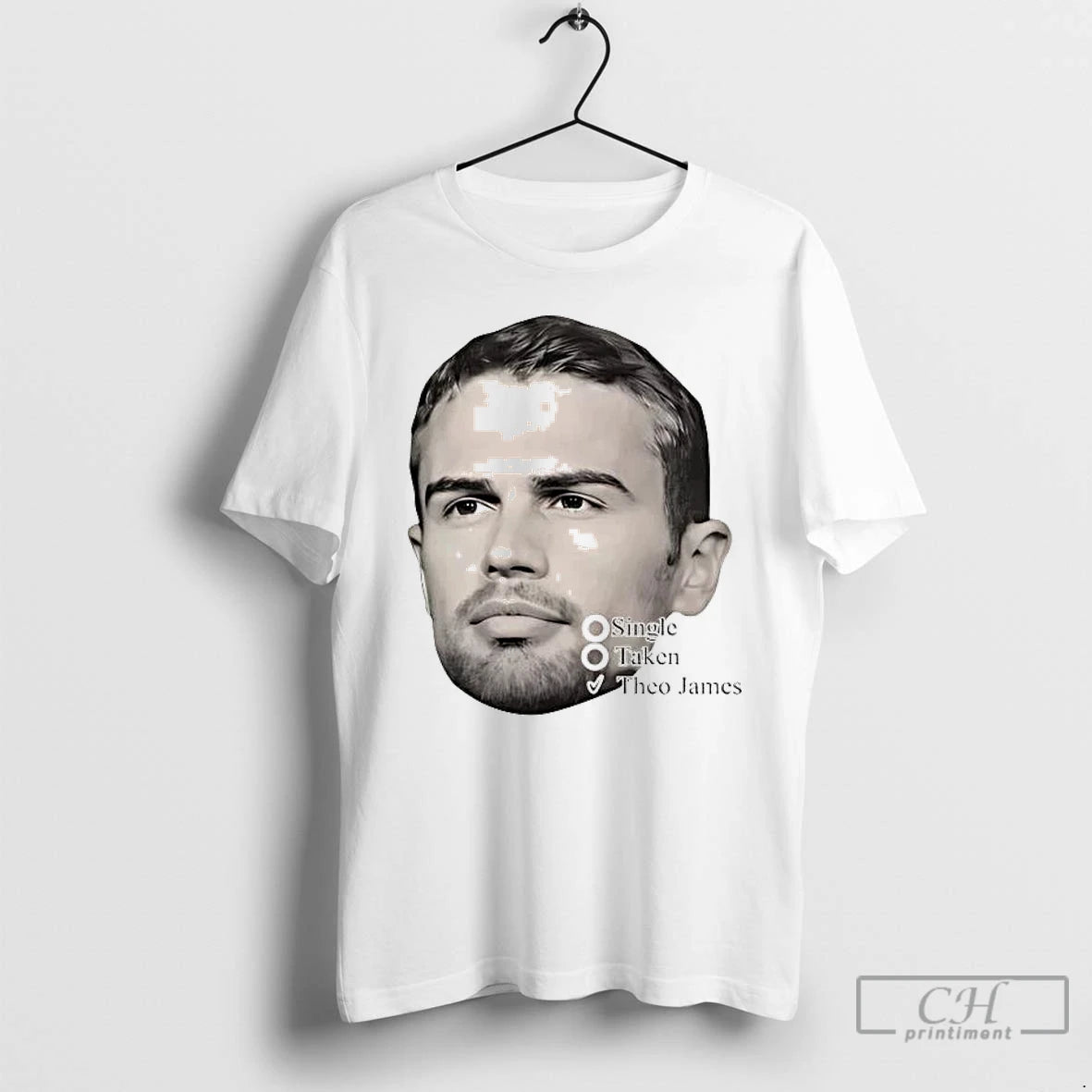 Premium Theo James Single Taken Big Head T-Shirts, Hoodie, Sweatshirt | PopFlextees.com