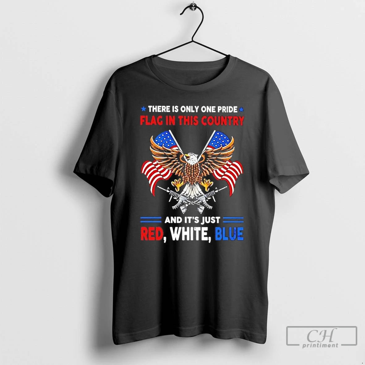 Premium There Is Only One Pride Flag In This Country And Its Just Red White T-Shirts, Hoodie, Sweatshirt | PopFlextees.com