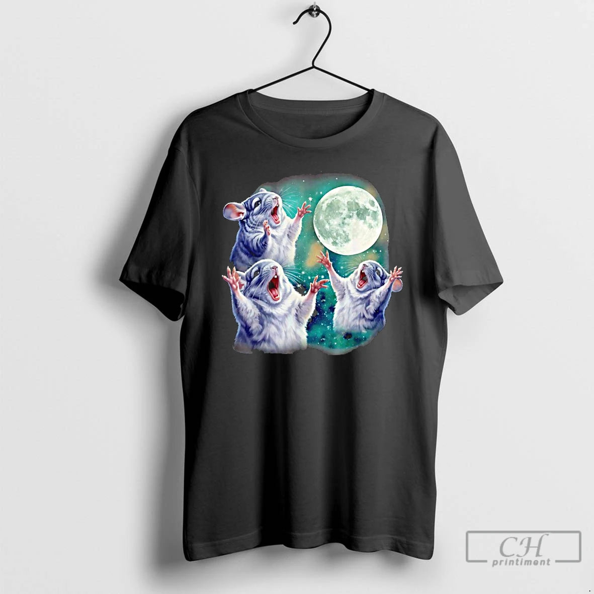 Premium Three Chinchillas Howling At The Moon Cute Animal Meme T-Shirts, Hoodie, Sweatshirt | PopFlextees.com