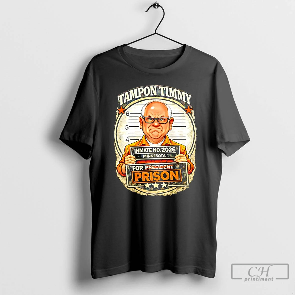 Premium Tim Walz Tampon Tim For Prison Inmate No 2026 Mugshot T-Shirts, Hoodie, Sweatshirt | PopFlextees.com