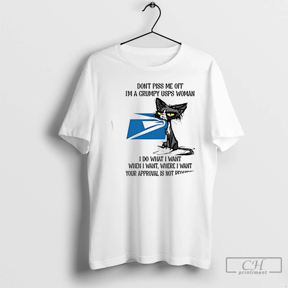 Premium Tired Cat Dont Piss Me Off Im A Grumpy Usps Woman I Do What T-Shirts, Hoodie, Sweatshirt | PopFlextees.com