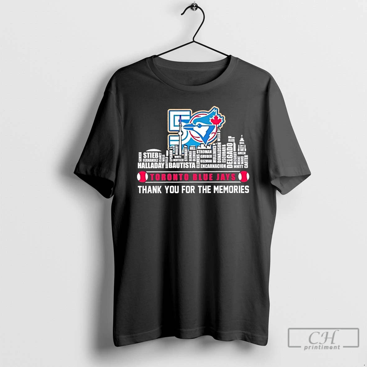 Premium Toronto Blue Jays 50th Anniversary Players Names City Skyline Tee Hoodie, Sweatshirt | PopFlextees.com