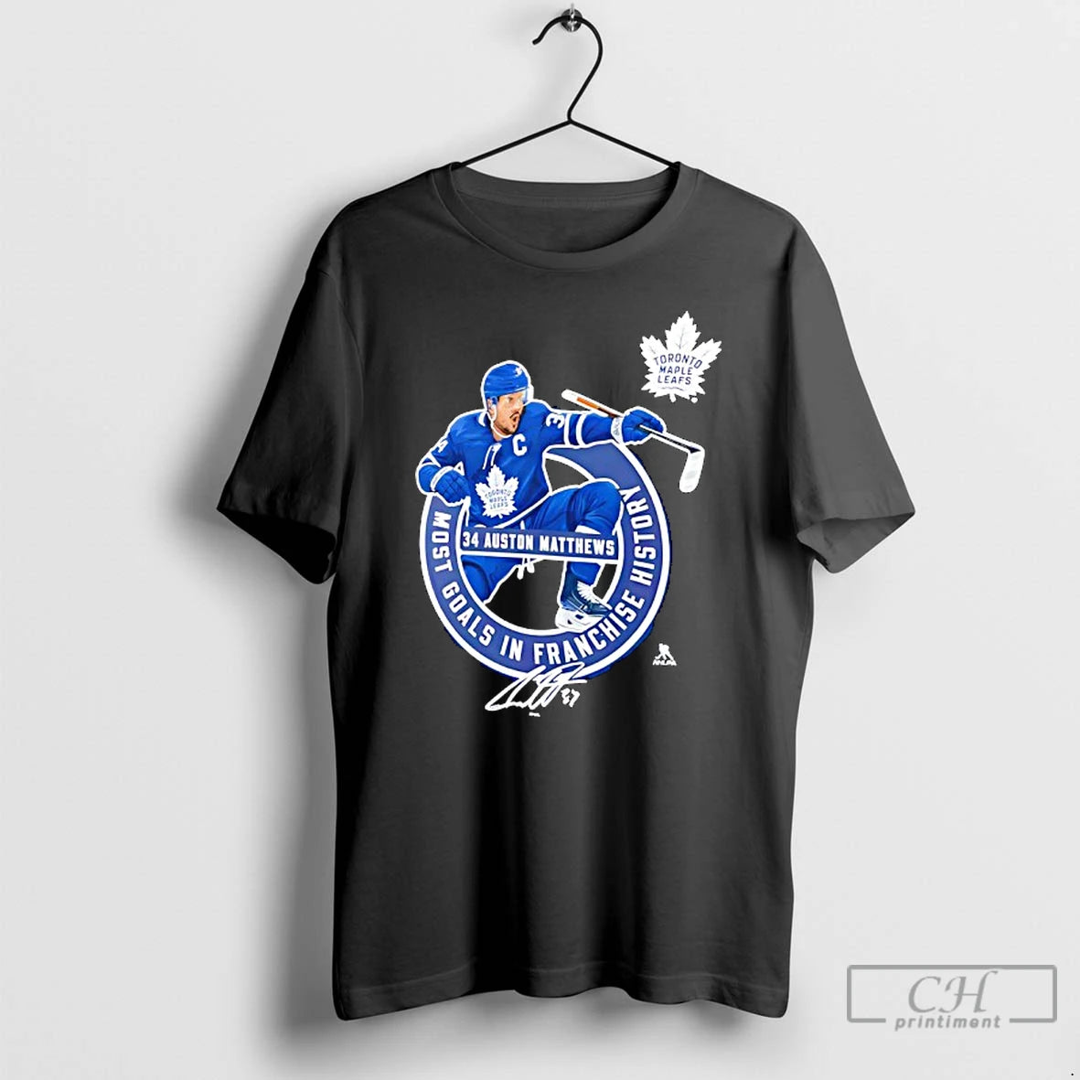 Premium Toronto Maple Leafs Auston Matthews Most Goals In Franchise History T-Shirts, Hoodie, Sweatshirt | PopFlextees.com