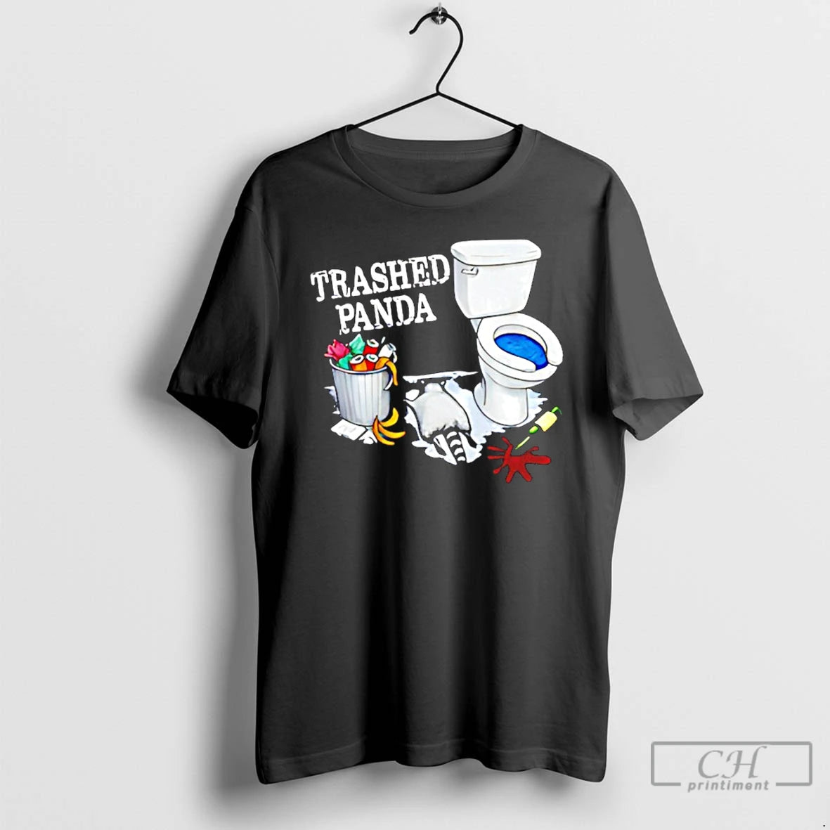 Premium Trashed Panda Funny Drunk Raccoon Party Animal Joke Graphic T-Shirts, Hoodie, Sweatshirt | PopFlextees.com