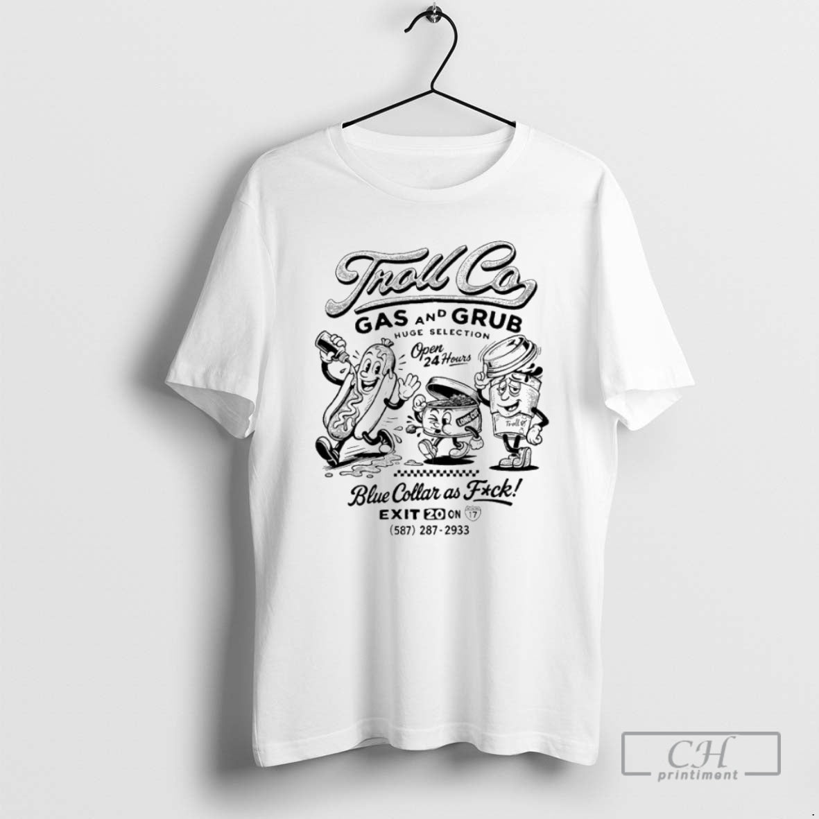 Premium Troll Co Gas And Grub Blue Collar As Fuck Hotdog Shirt Sweater Hoodie, Sweatshirt | PopFlextees.com