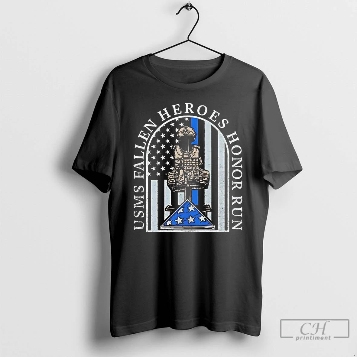 Premium Usms Fallen Heroes Honor Run Flag T-Shirts, Hoodie, Sweatshirt | PopFlextees.com