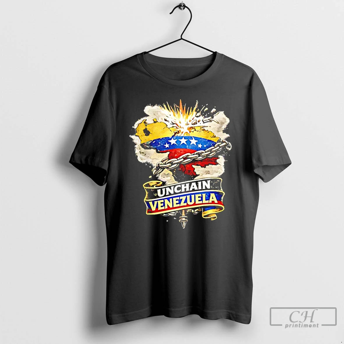 Premium Unchain Venezuela Flag Breaking Chains T-Shirts, Hoodie, Sweatshirt | PopFlextees.com