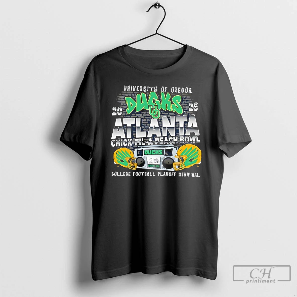 Premium University Of Oregon 2026 Chick Fil A Peach Bowl Helmet Vintage T Shirts Sweater Hoodie, Sweatshirt | PopFlextees.com