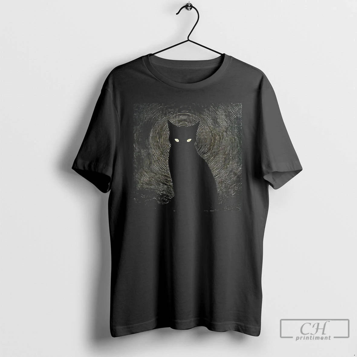 Premium Vintage Hypnotic Black Cat Gen Z Brainrot T-Shirts, Hoodie, Sweatshirt | PopFlextees.com