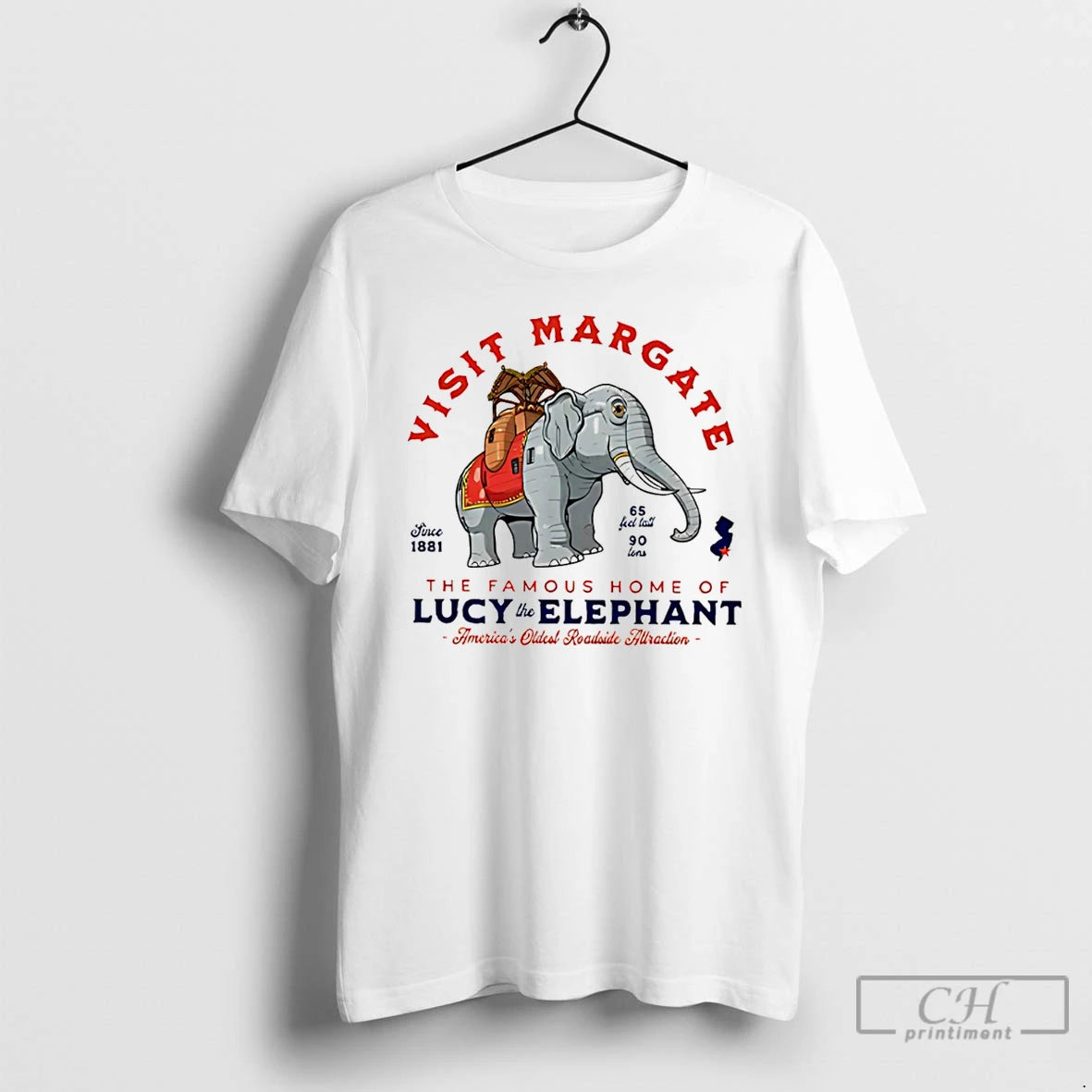 Premium Visit Margate Since 1881 The Famous Home Of Lucy The Elephant T Shirts Sweater Hoodie, Sweatshirt | PopFlextees.com