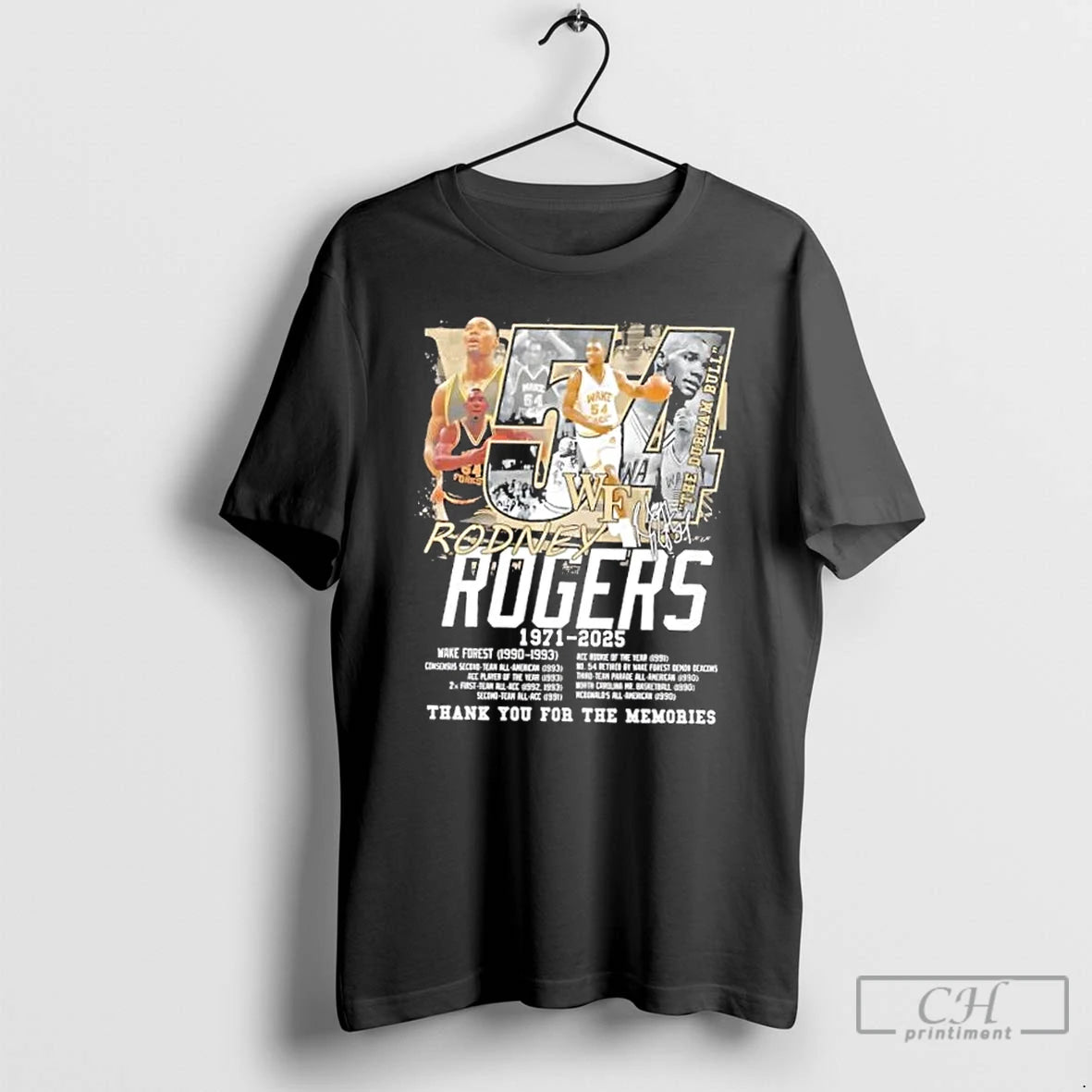 Premium Wake Forest Demon Deacons Rodney Rogers 1971 2025 Thank You For The Memories Signature T-Shirts, Hoodie, Sweatshirt