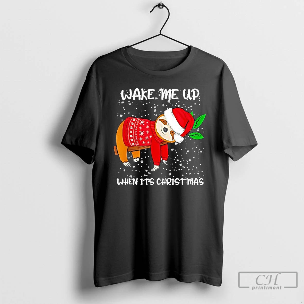 Premium Wake Me Up When Its Christmas Sloth T-Shirts, Hoodie, Sweatshirt | PopFlextees.com