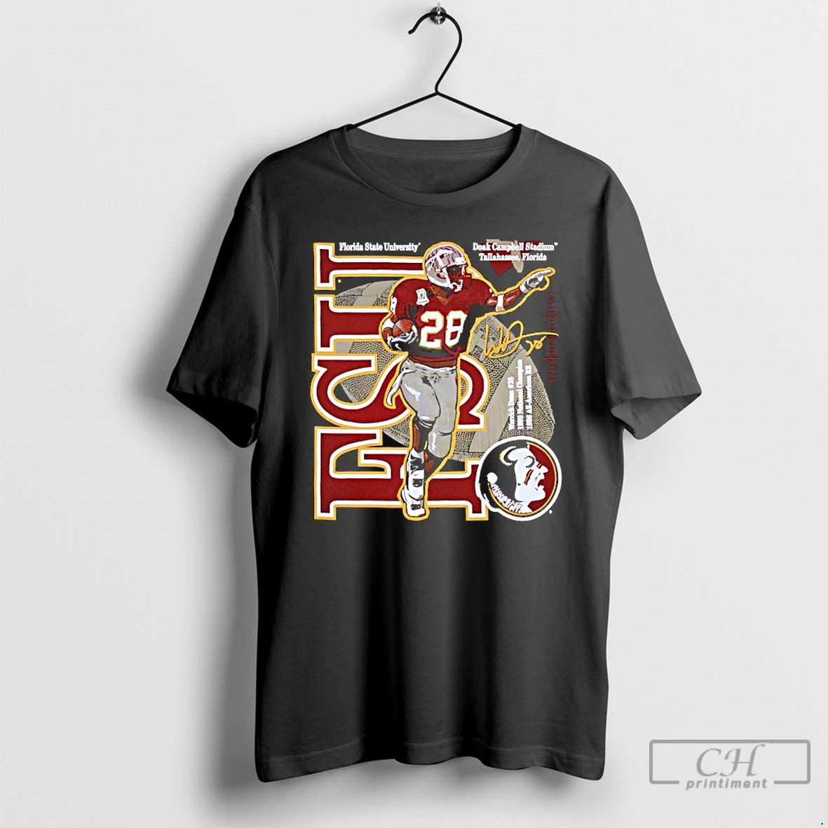 Premium Warrick Dunn Fsu Seminoles No 28 Signature Graphic T-Shirts, Hoodie, Sweatshirt | PopFlextees.com