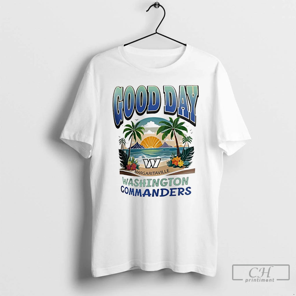 Premium Washington Commanders Margaritaville Yellow Good Day T-Shirts, Hoodie, Sweatshirt | PopFlextees.com