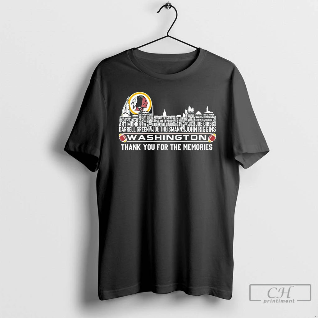 Premium Washington Commanders Thank You For The Memories Skyline City T-Shirts, Hoodie, Sweatshirt | PopFlextees.com