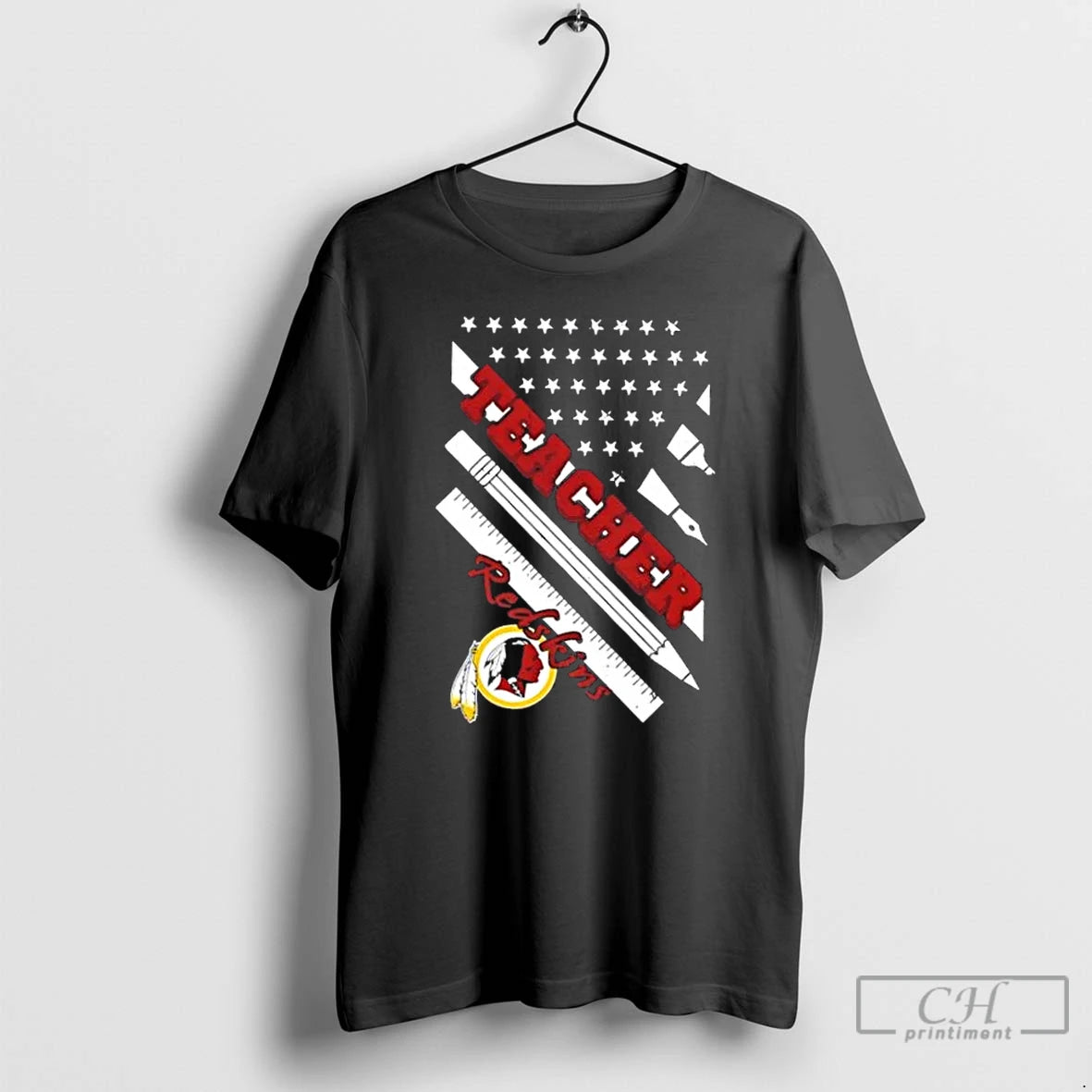 Premium Washington Redskins Football X Teacher American Flag T-Shirts, Hoodie, Sweatshirt | PopFlextees.com