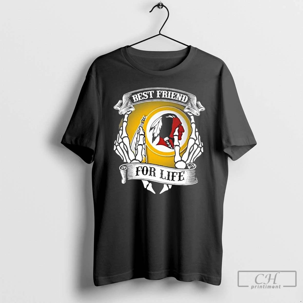 Premium Washington Redskins Football Best Friend For Life Hands Bones T-Shirts, Hoodie, Sweatshirt | PopFlextees.com