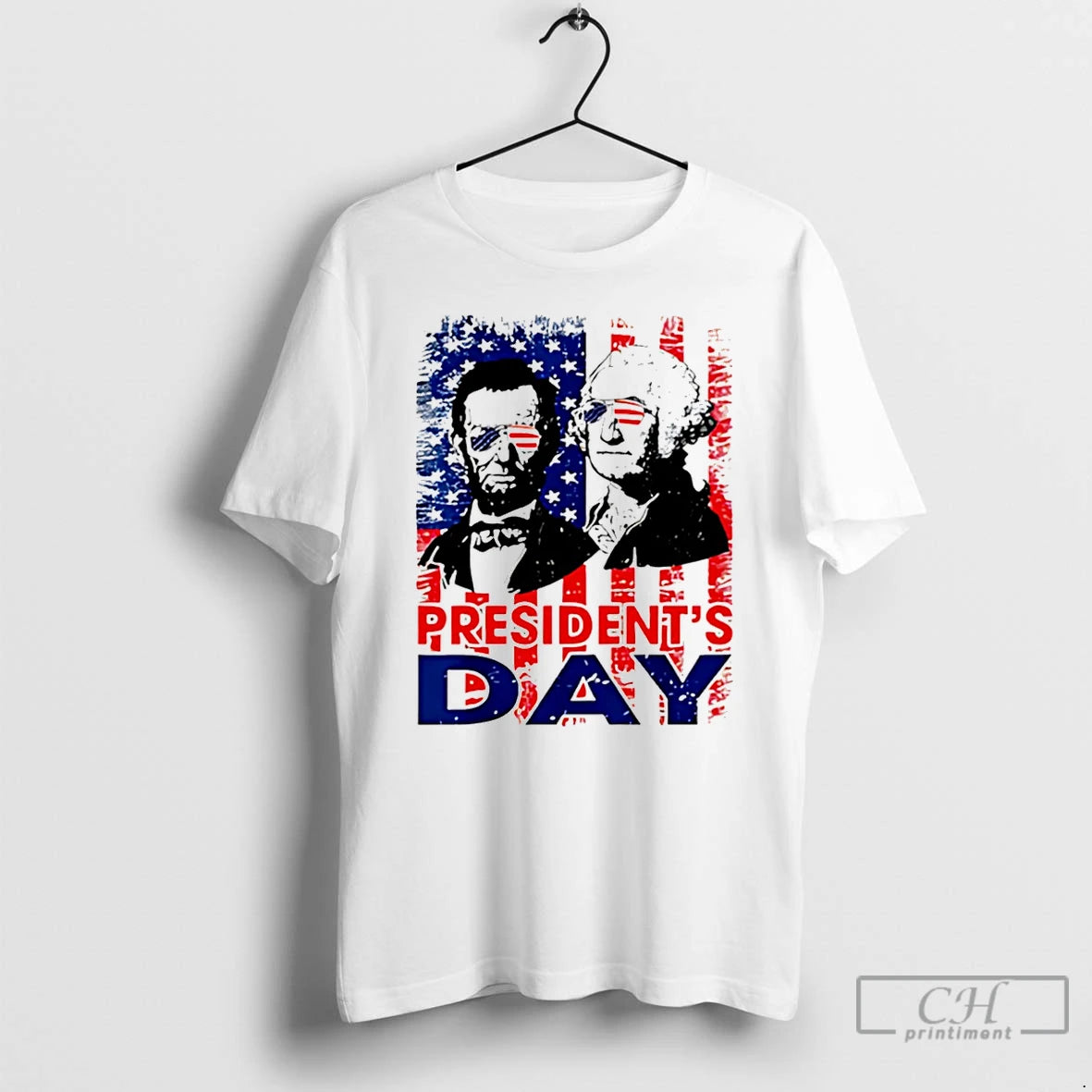 Premium Washington And Lincoln Usa Flag Presidents Day Retro Tribute T-Shirts, Hoodie, Sweatshirt | PopFlextees.com