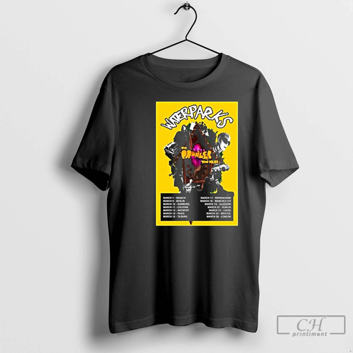 Premium Waterparks Uk Eu Tour March 2026 Circle Black T-Shirts, Hoodie, Sweatshirt | PopFlextees.com