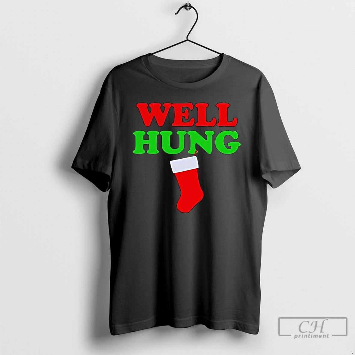 Premium Well Hung Christmas Stocking Graphic T-Shirts, Hoodie, Sweatshirt | PopFlextees.com