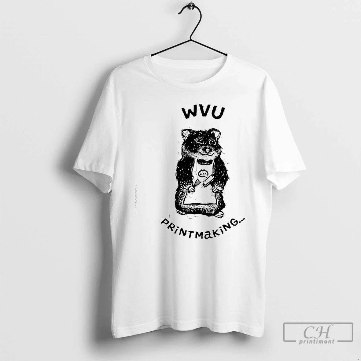 Premium West Virginia University Wvu Engraved Hamster Chef Printmaking T-Shirts, Hoodie, Sweatshirt | PopFlextees.com