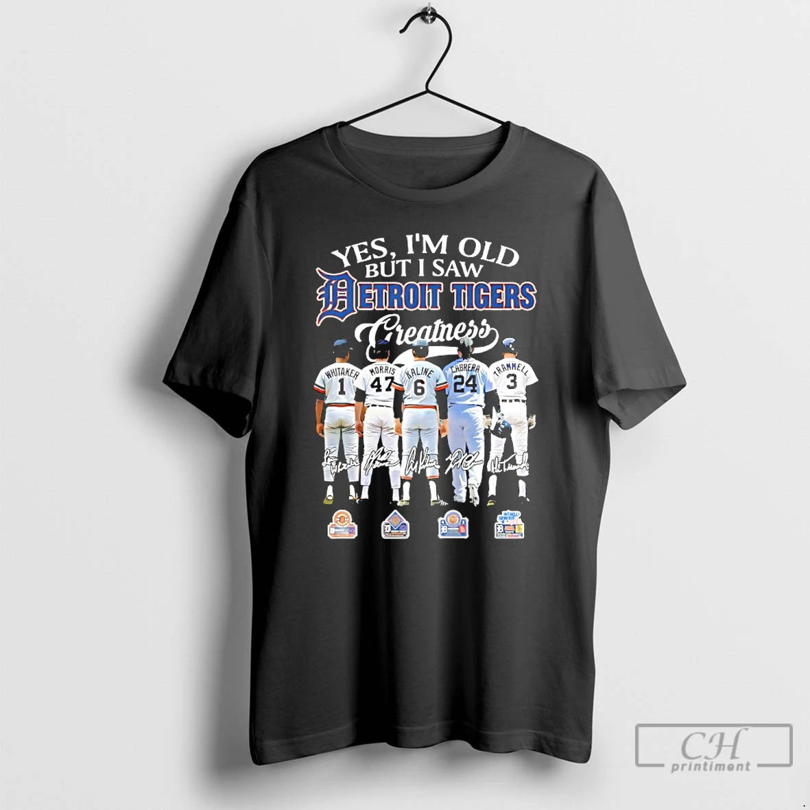 Premium Whitaker And Legends Yes Im Old But I Saw Detroit Tigers Greatness Skyline Signatures T-Shirts, Hoodie, Sweatshirt
